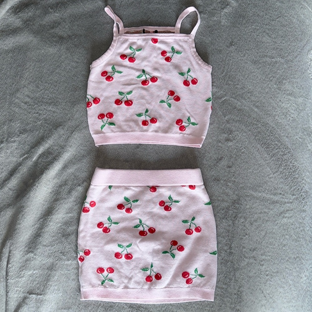 Cherry Skirt & Tank Set